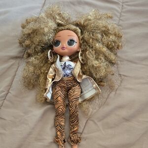 Lol Doll Surprise Omg with Gold Jacket and Patterned Pants